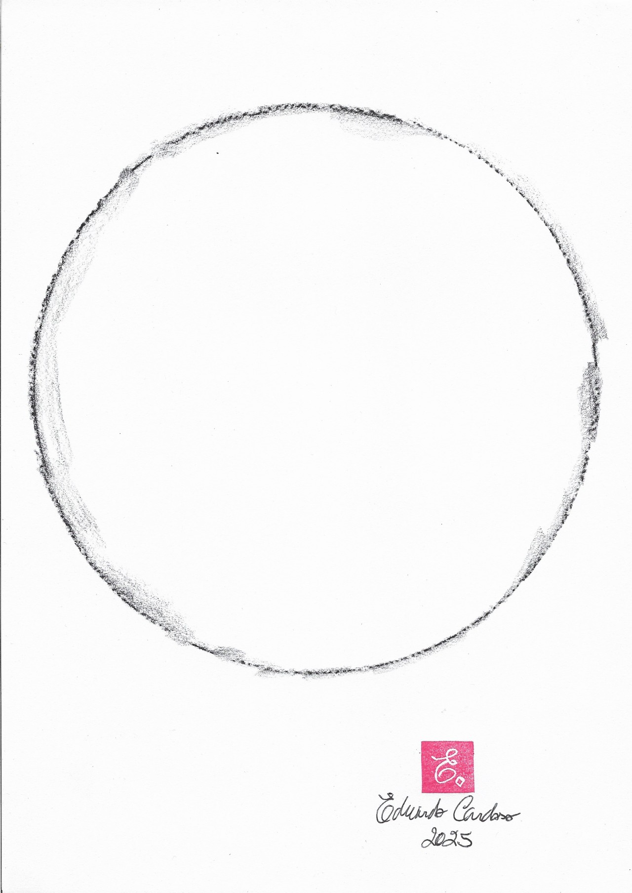 Black circle on white paper